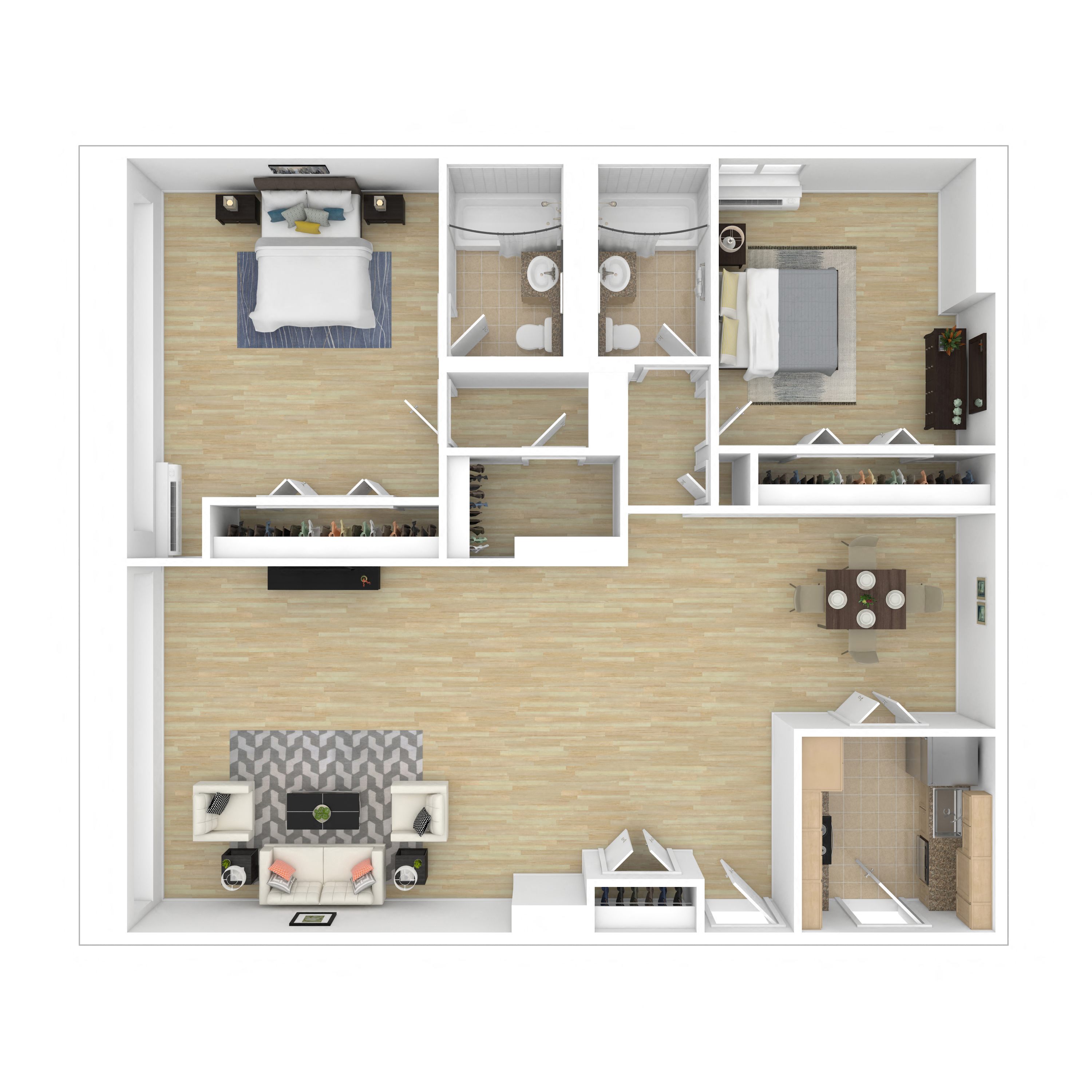Floor plan layout diagram for 2C